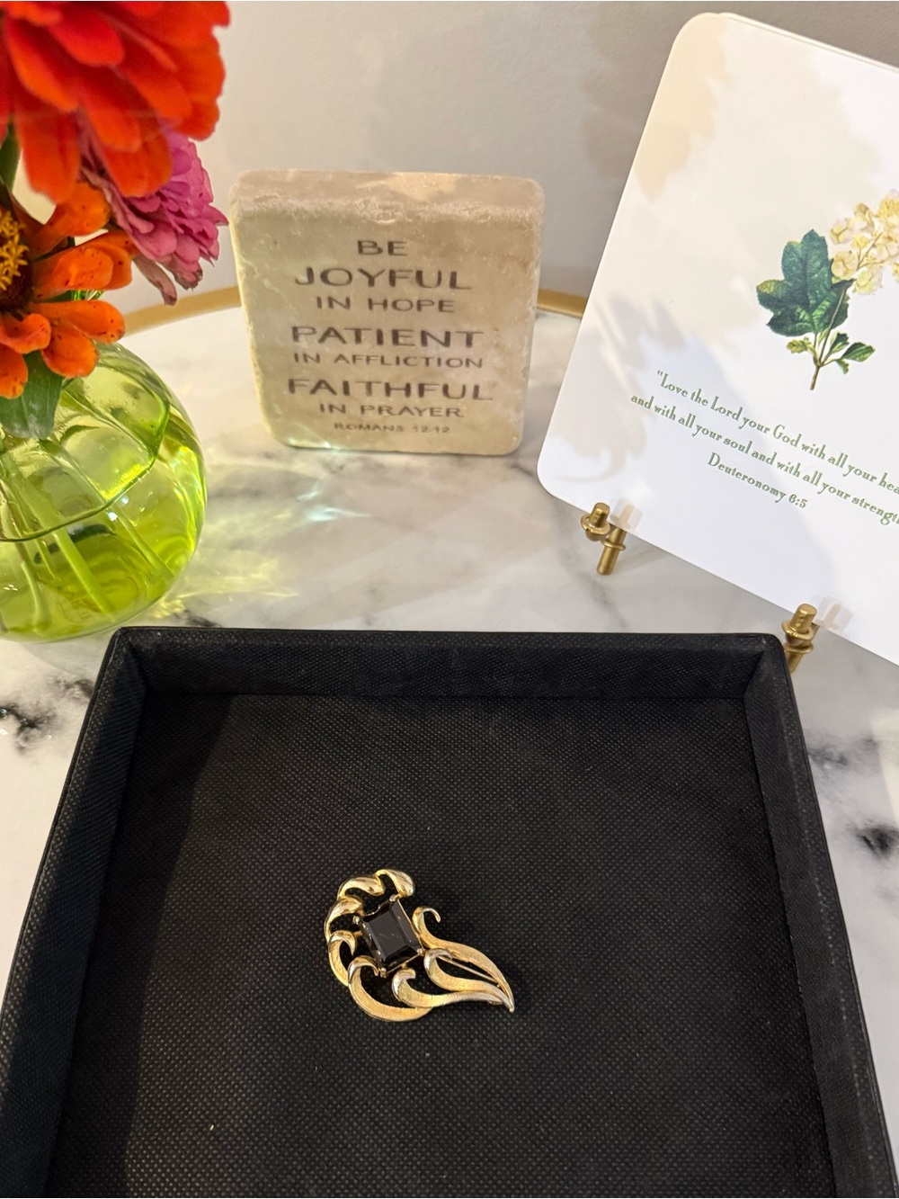 Gold and Brown Floral Swirl Brooch - Brooks